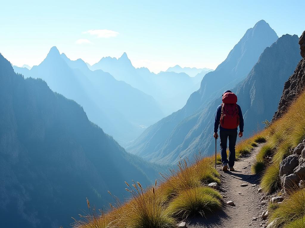 Expedición de aventura en montañas